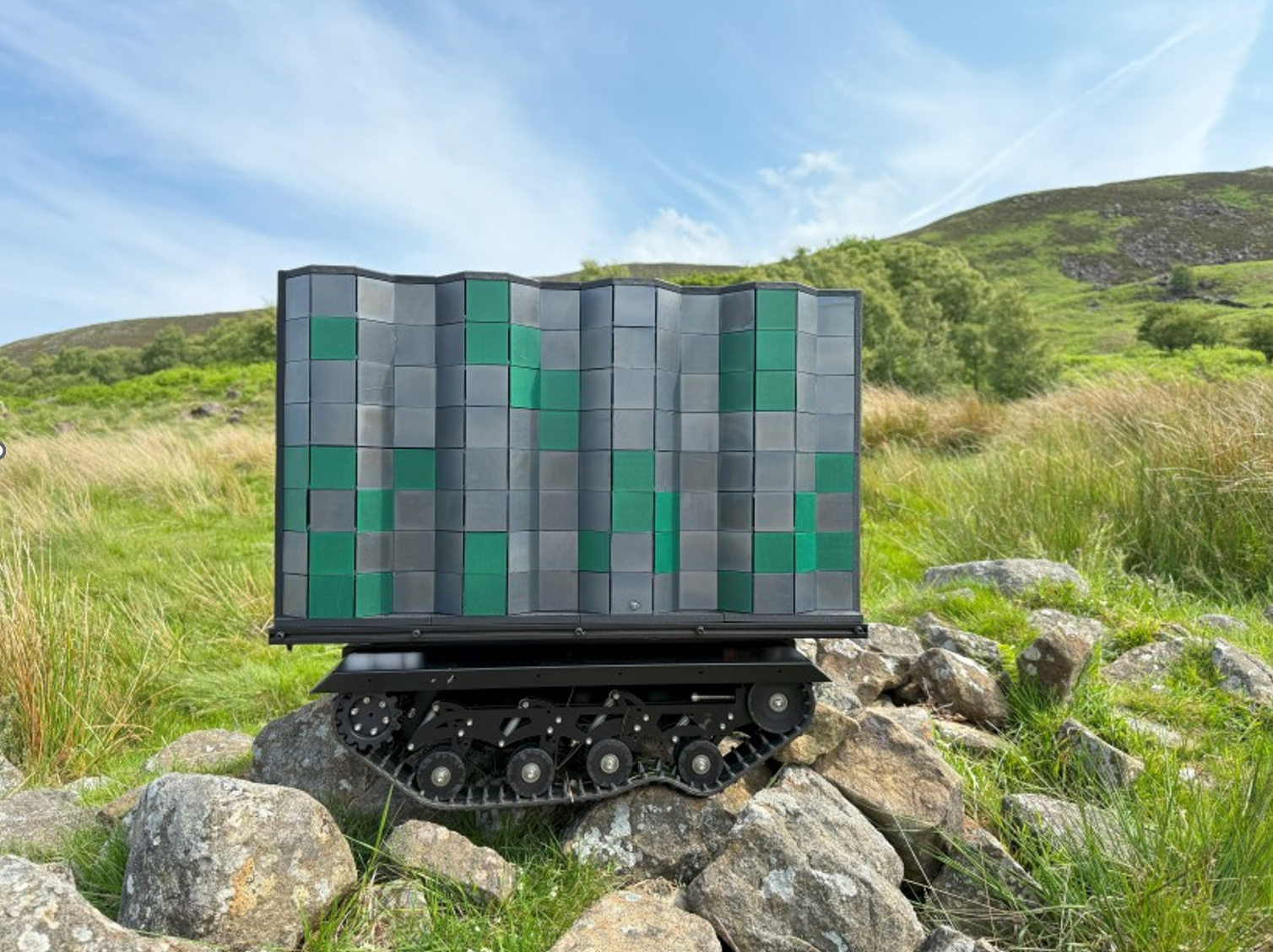 AdaptIR adaptive camouflage panel on an unmanned ground vehicle